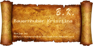 Bauernhuber Krisztina névjegykártya