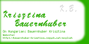 krisztina bauernhuber business card